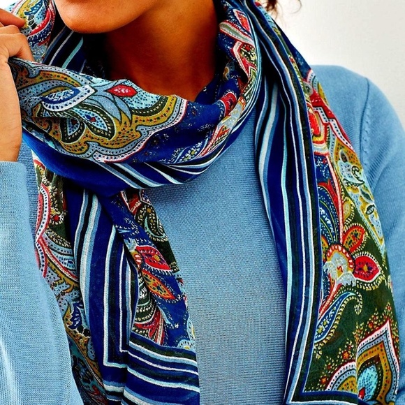 J.Jill NEW Very Beautiful Cotton Scarf NWT - Picture 3 of 13